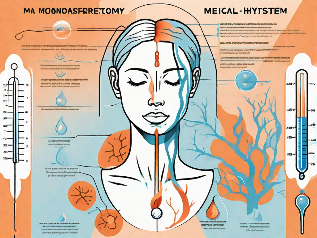 A medical diagram showing a partial hysterectomy